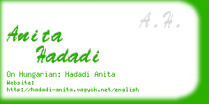 anita hadadi business card